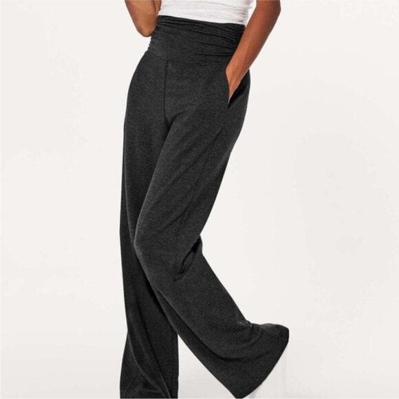 lululemon athletica Pants - Lululemon take it easy gray high waist wide leg pants 8